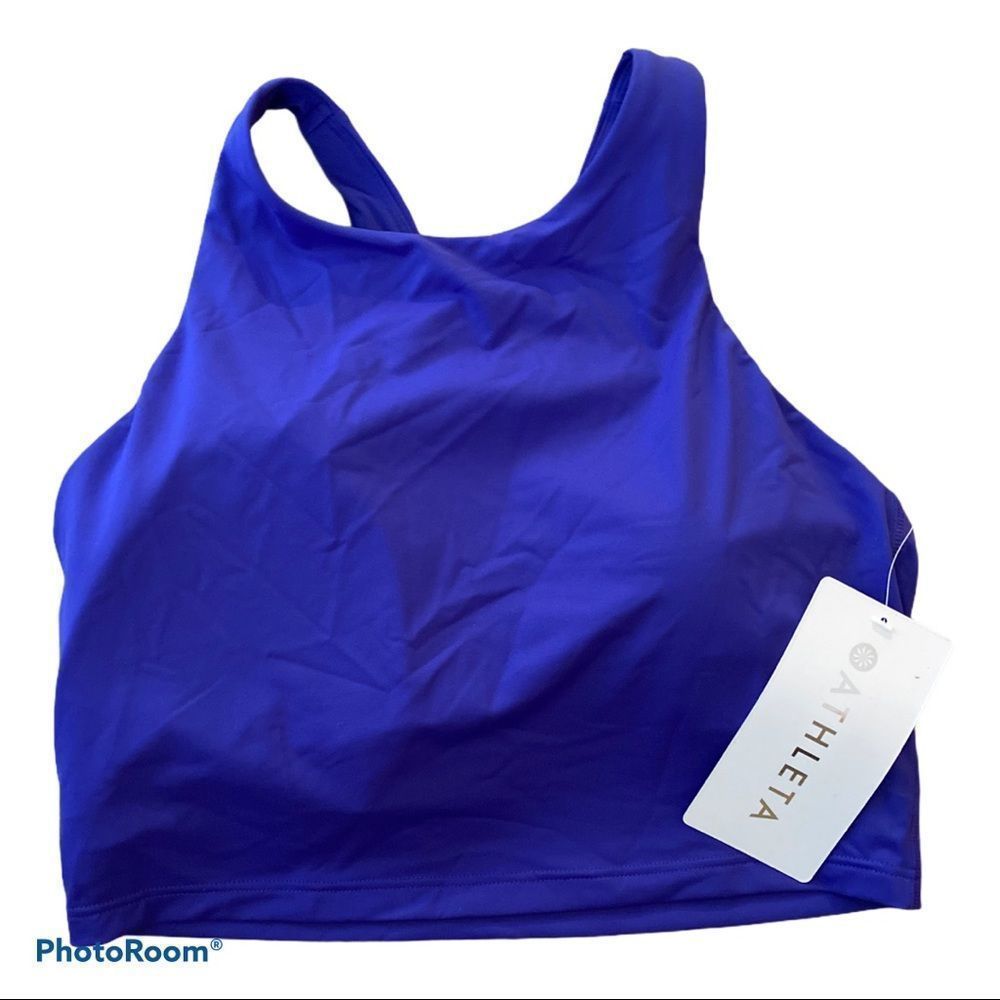 Athleta A-C Conscious Crop Bikini Top Yacht Blue Small NWT​